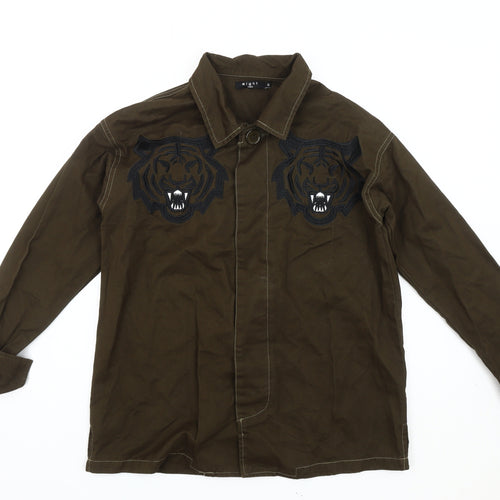 eight paris Men's Brown Embroidered Jacket S
