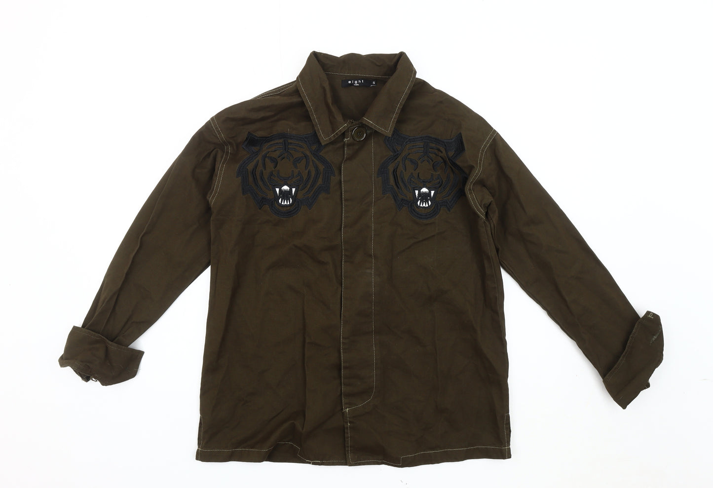 eight paris Men's Brown Embroidered Jacket S