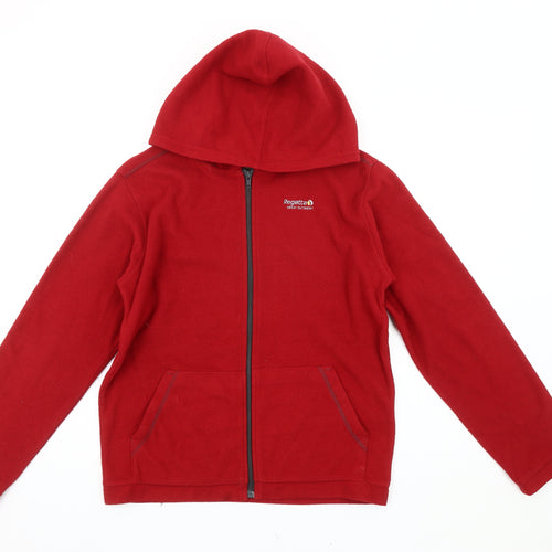 Regatta Unisex Red Fleece Jacket Size 164 Hooded Casual