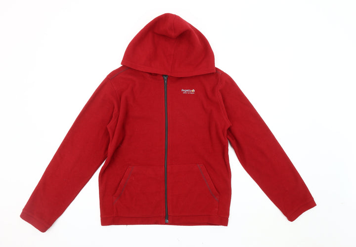 Regatta Unisex Red Fleece Jacket Size 164 Hooded Casual
