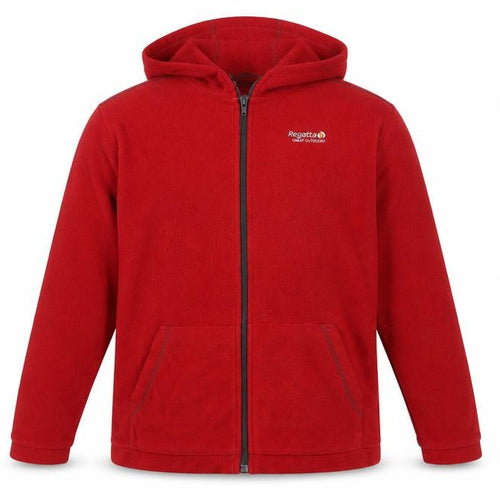 Regatta Unisex Red Fleece Jacket Size 164 Hooded Casual