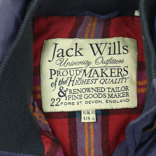 Jack Wills Women's Purple Puffer Waistcoat Size 10