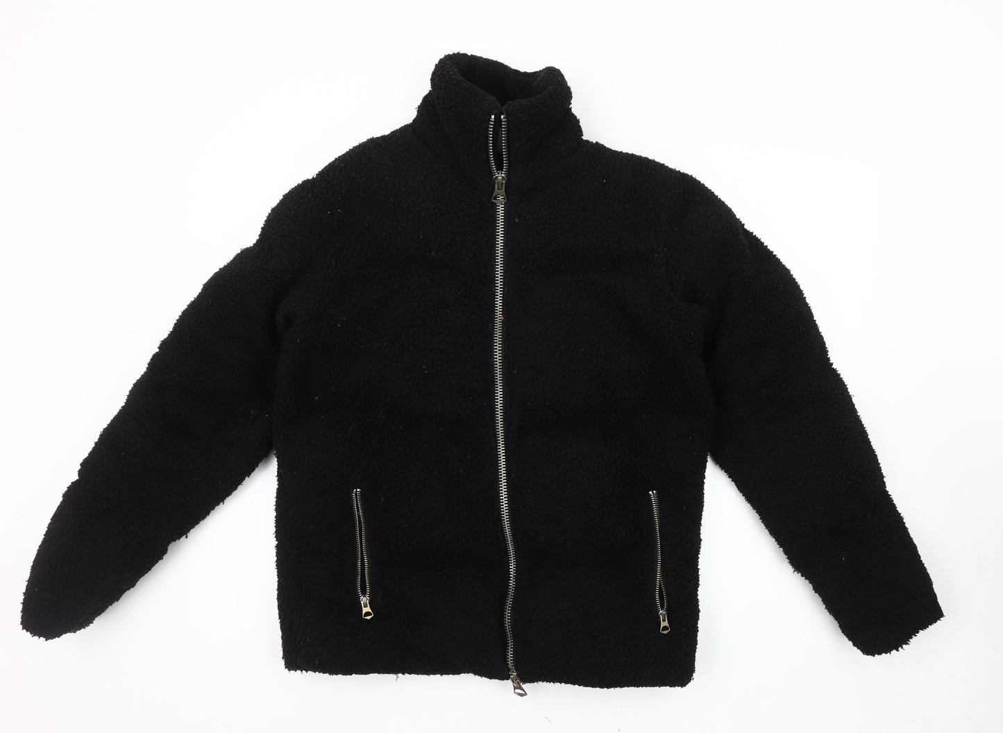 ASOS Women's Black Fleece Jacket XS Relaxed Fit