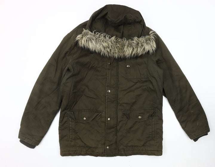River Island Green Women's Parka Coat Size L