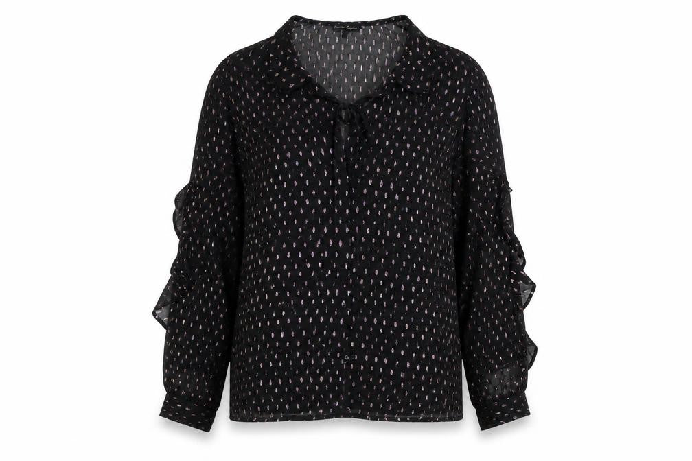Front view of Phase Eight Women's Black Tunic Blouse Long Sleeve