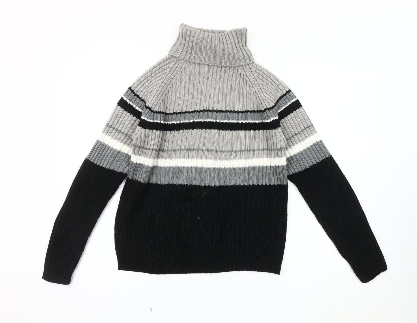 Bonmarché Women's Black & Grey Roll Neck Pullover Jumper