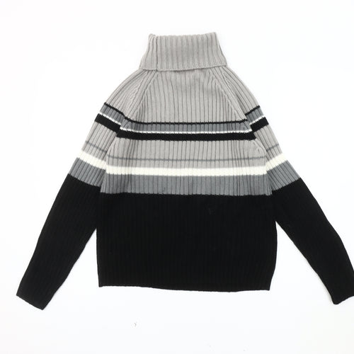 Bonmarché Women's Black & Grey Roll Neck Pullover Jumper