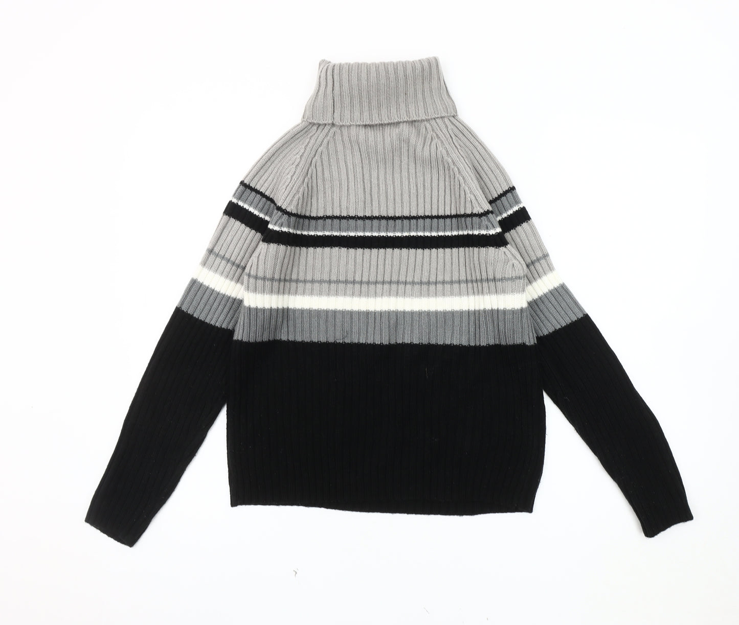 Bonmarché Women's Black & Grey Roll Neck Pullover Jumper