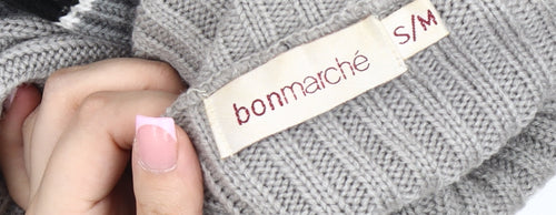 Bonmarché Women's Black & Grey Roll Neck Pullover Jumper