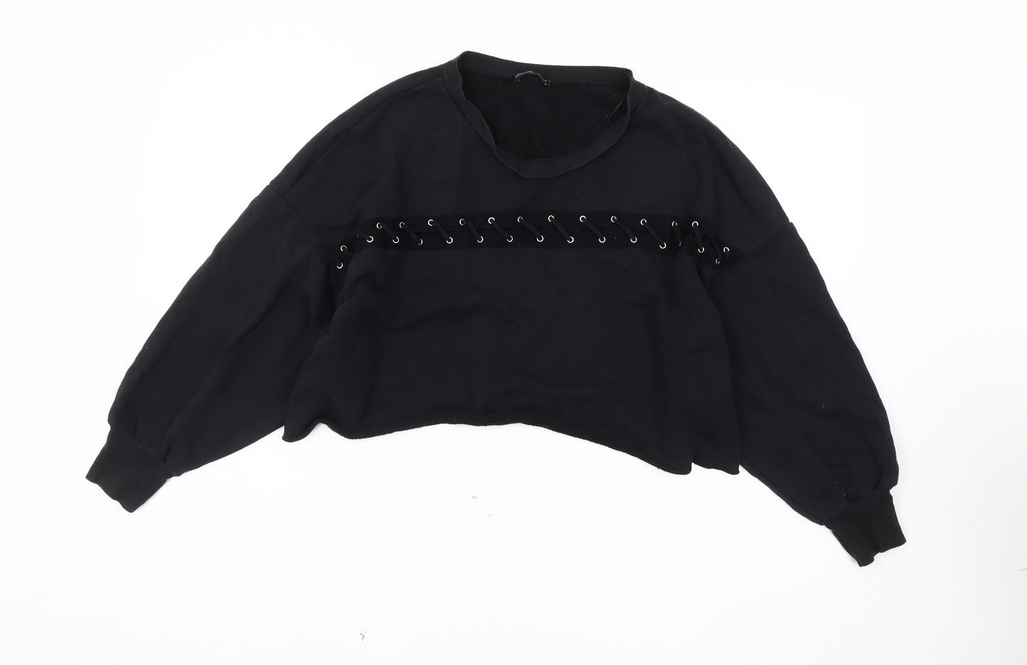 Zara Women's Black Pullover Sweatshirt, Size S