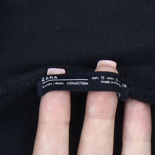 Zara Women's Black Pullover Sweatshirt, Size S