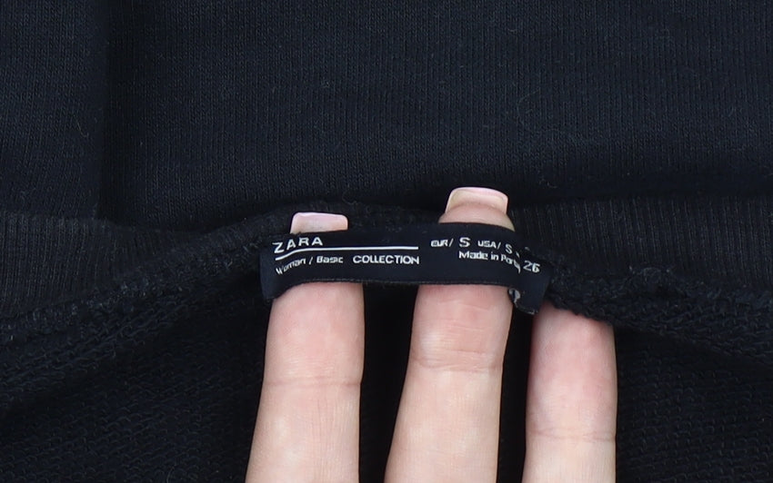 Zara Women's Black Pullover Sweatshirt, Size S