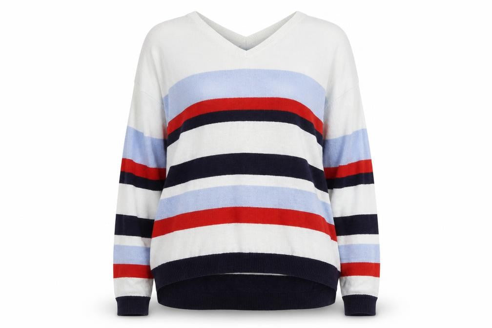 Front view of Marks & Spencer Women's Multicoloured Striped Jumper