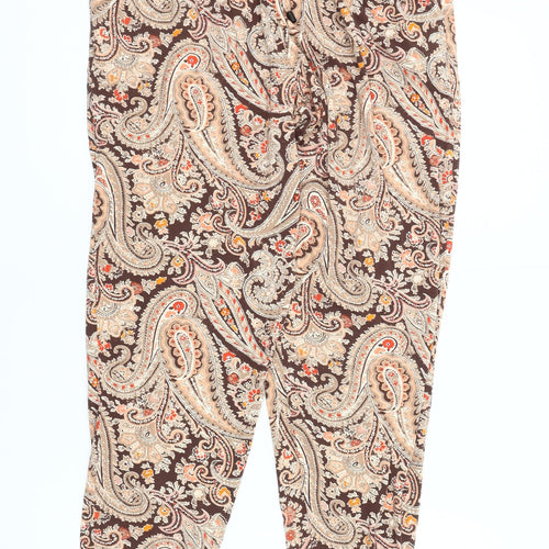 Next Women's Brown Paisley Trousers Size 12