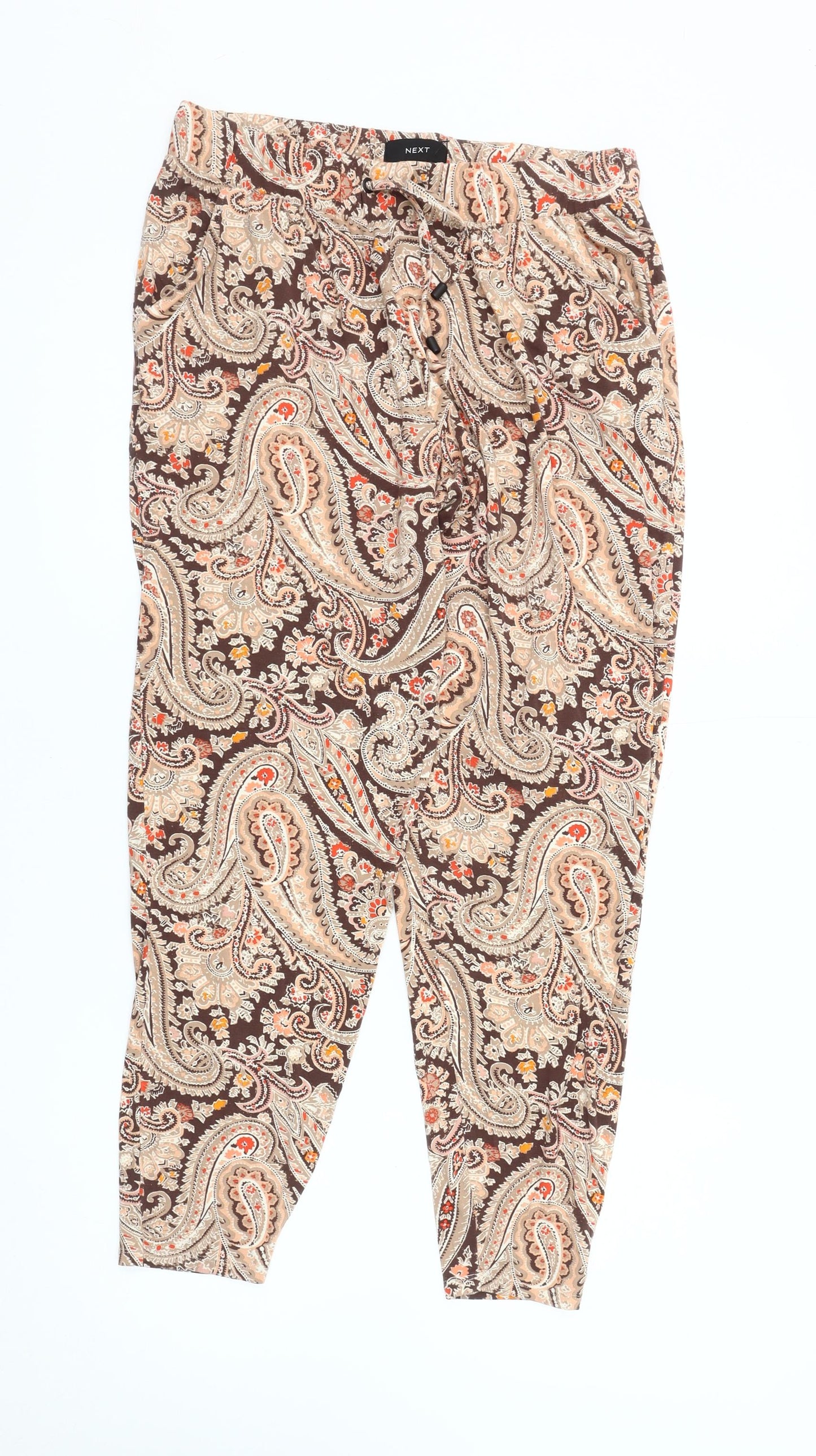 Next Women's Brown Paisley Trousers Size 12