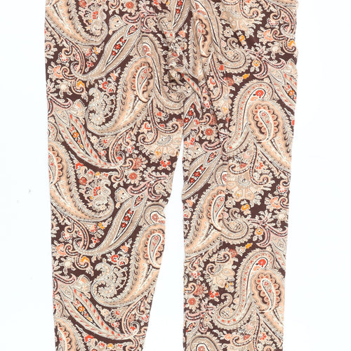 Next Women's Brown Paisley Trousers Size 12