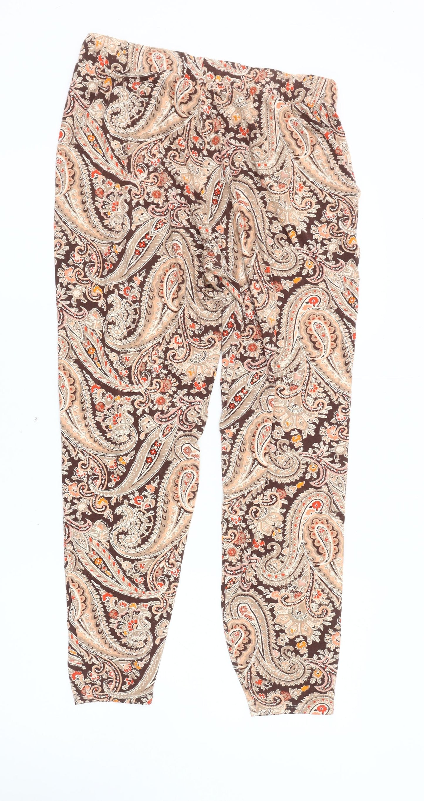 Next Women's Brown Paisley Trousers Size 12