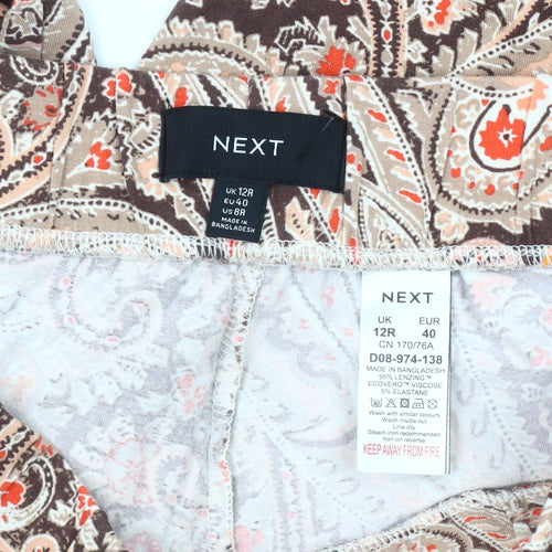 Next Women's Brown Paisley Trousers Size 12