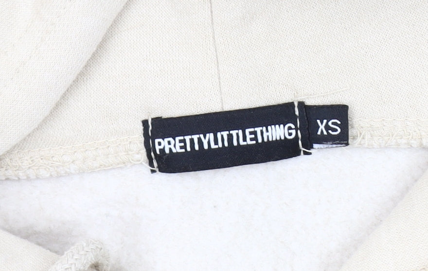 PrettyLittleThing Women's Beige Pullover Hoodie XS
