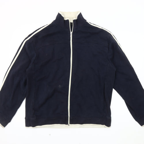 Next Men's Blue Basic Jacket L Stand-Up Collar