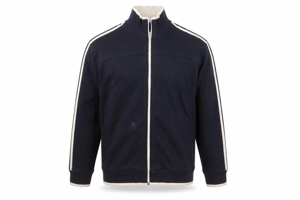 Front view of Next Men's Blue Basic Jacket L Stand-Up Collar