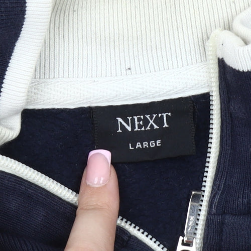Next Men's Blue Basic Jacket L Stand-Up Collar