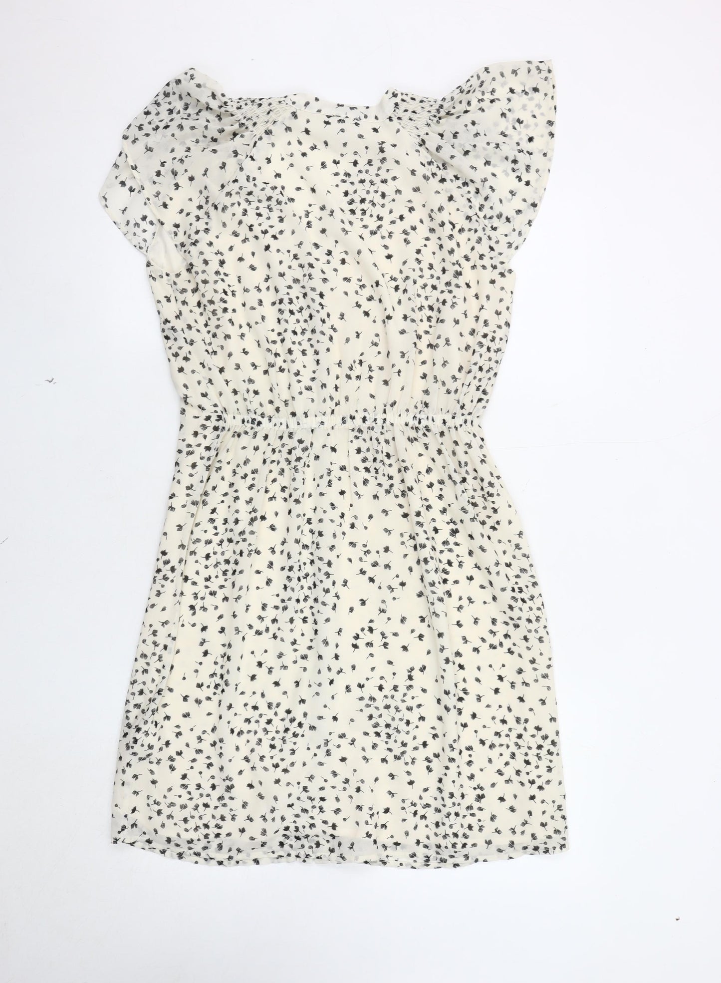 H&M White Floral Women's Dress Size 8
