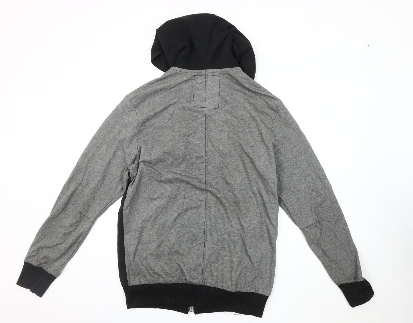 L'Art Men's Medium Black Grey Basic Hooded Jacket