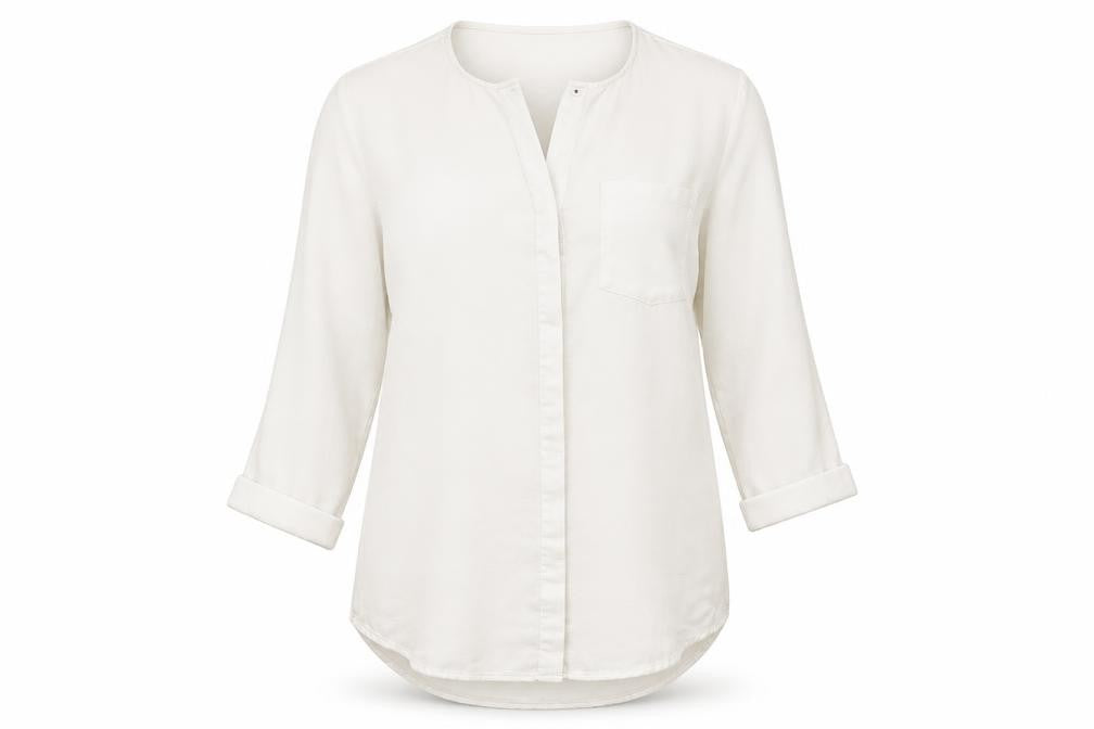 Front view of Light Before Dark Women's White Button-Up Shirt XS