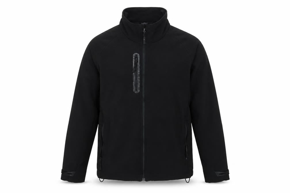 Front view of B&C Men’s Black Softshell Jacket M