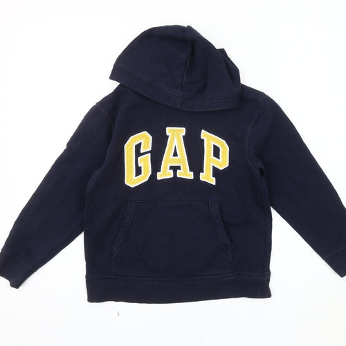 Gap Boys Blue Pullover Hoodie with Logo, Size 8-9 Years
