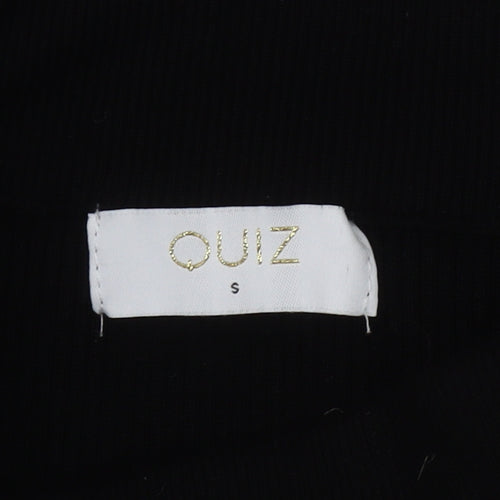 Quiz Black Beaded Women's Pencil Skirt - Size S