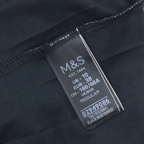 Marks and Spencer Women's Black Pleated Skirt Size 10