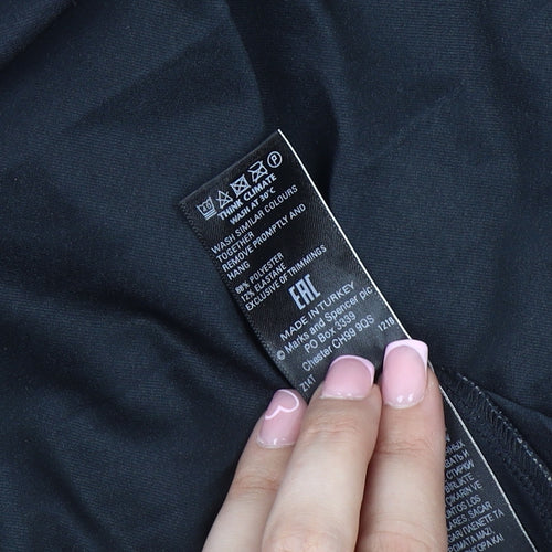 Marks and Spencer Women's Black Pleated Skirt Size 10