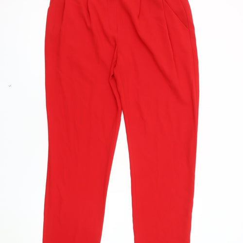 New Look Women's Red Pleated Trousers Size 12