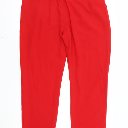 New Look Women's Red Pleated Trousers Size 12
