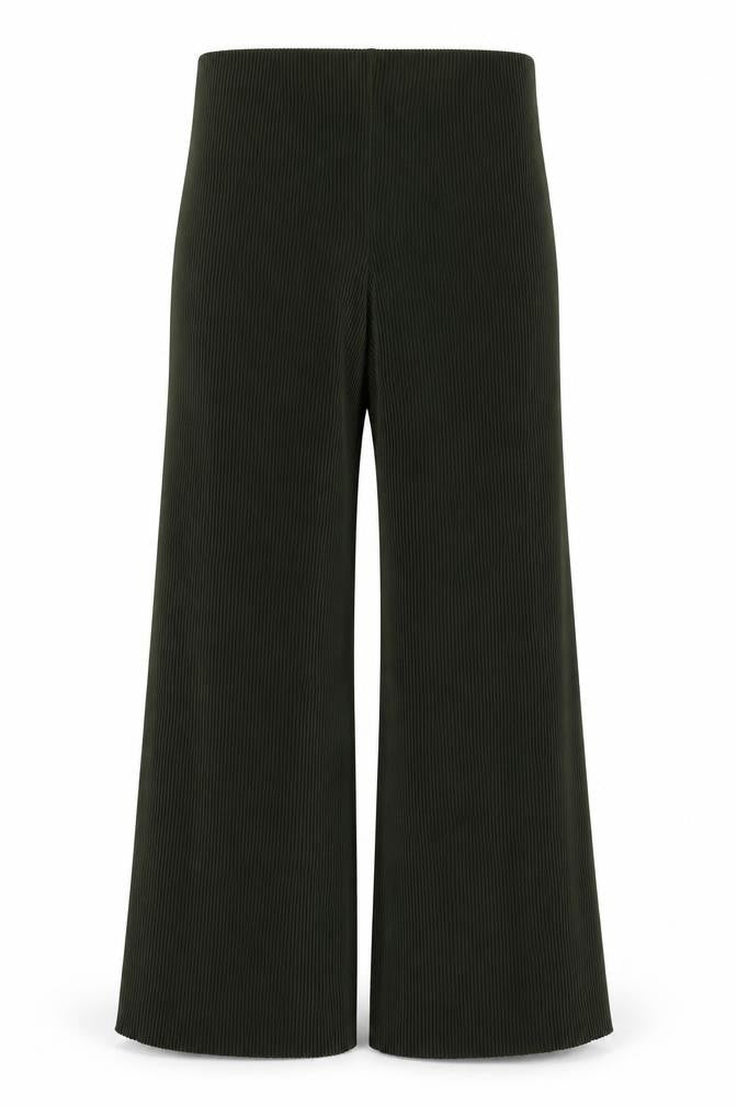 MNG Women's Green Wide-Leg Trousers, Size S, Casual