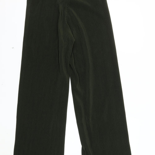 MNG Women's Green Wide-Leg Trousers, Size S, Casual