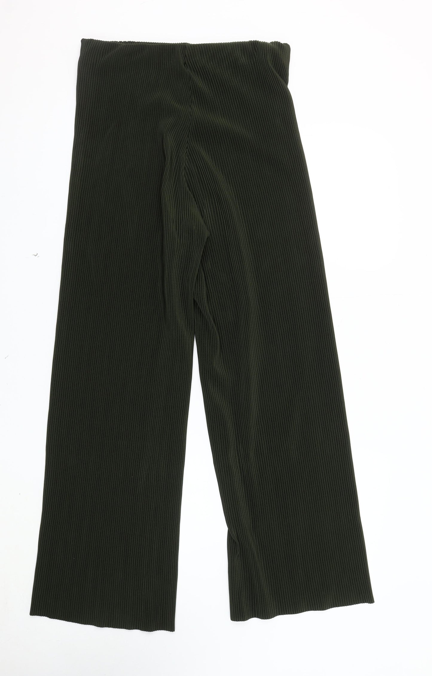 MNG Women's Green Wide-Leg Trousers, Size S, Casual