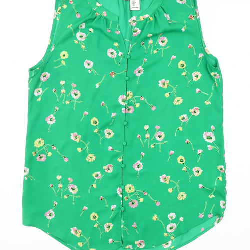 Rachel Zoe Women's Green Floral Blouse, Size S
