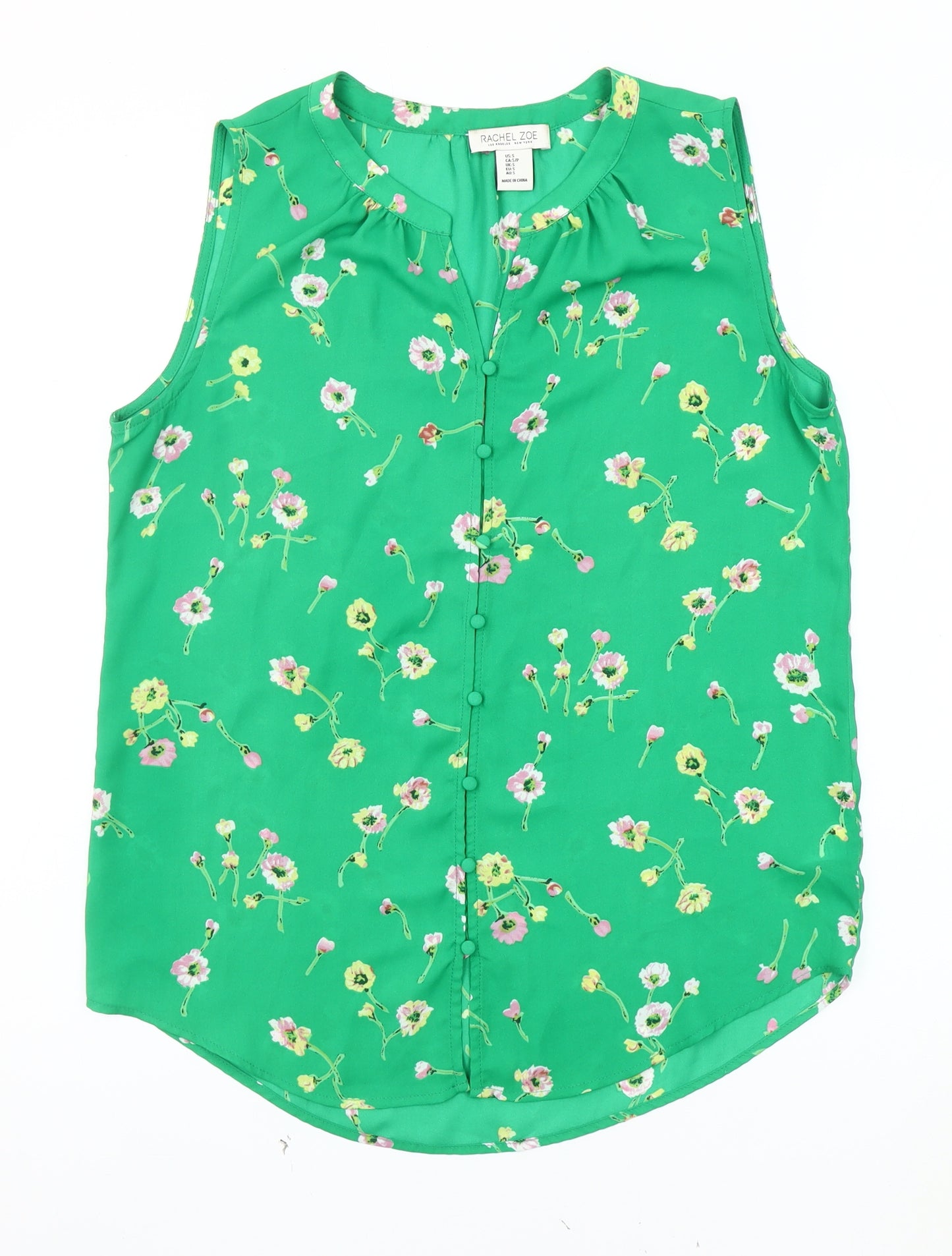 Rachel Zoe Women's Green Floral Blouse, Size S