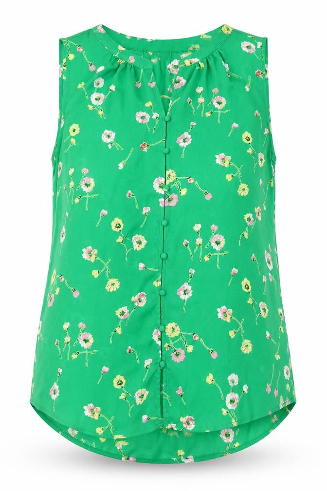 Rachel Zoe Women's Green Floral Blouse, Size S