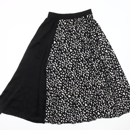 Sweewe Women's Black A-Line Animal Print Skirt M