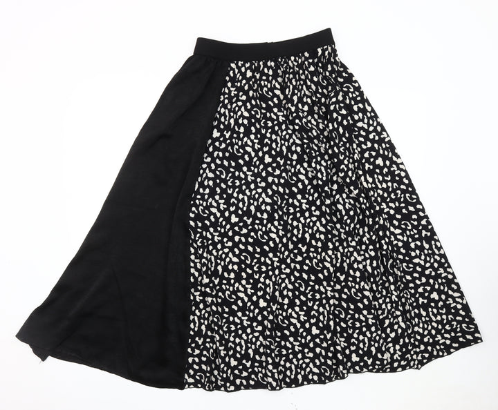 Sweewe Women's Black A-Line Animal Print Skirt M