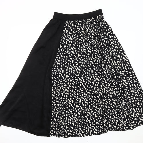 Sweewe Women's Black A-Line Animal Print Skirt M