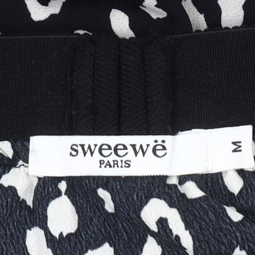 Sweewe Women's Black A-Line Animal Print Skirt M