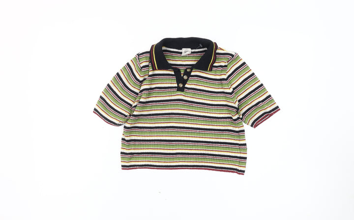Urban Outfitters Multicoloured Women's Polo M Collared Knit Striped Top