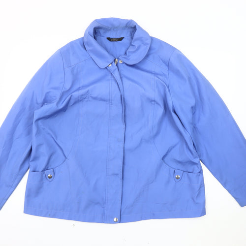 Bm Women's Blue Basic Jacket L Casual Zip
