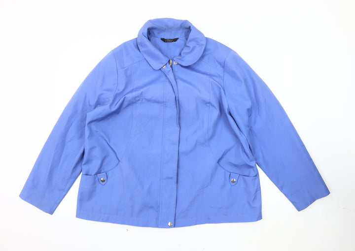 Bm Women's Blue Basic Jacket L Casual Zip