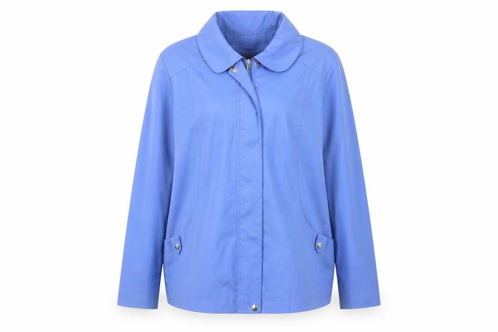 Front view of Bonmarché Women's Blue Basic Jacket L Casual Zip